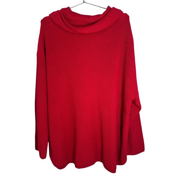 Talbots‎ Red Cowl Neck Ribbed Cotton Blend Sweater 3X - Picture 5 of 5